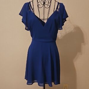 Chic Royal Blue Mini Dress